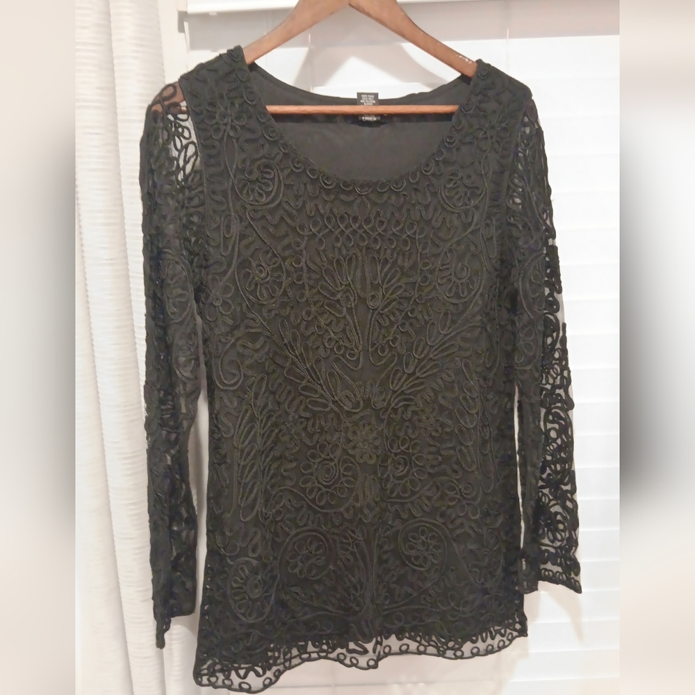 Elegant Black Lace Women's Top